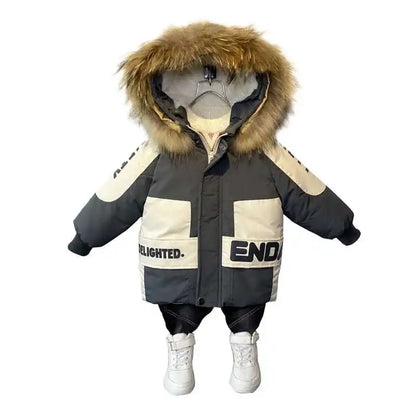 Manteau à capuche en fourrure pour bébé - Parka chaude et élégante pour enfants