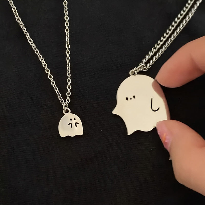 Adorable Ghost Couple Pendant Necklaces