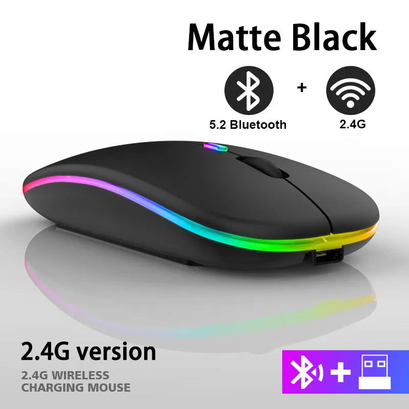 Silent RGB Wireless Mouse - Ergo Design