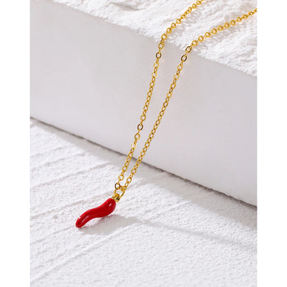 Collier minimaliste plaqué or 18 carats - Chaîne en acier inoxydable