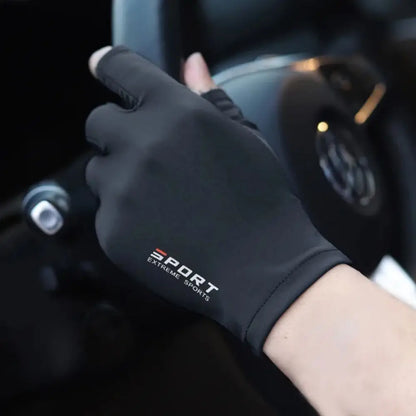 Ice Silk Half-Finger Gloves - High Elasticity for Cycling/Sports & Driving