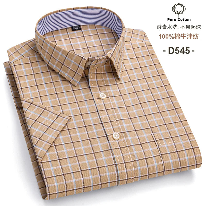 Men's Slim-Fit Long Sleeve Plaid Shirt