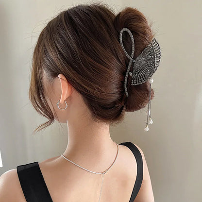 Vintage Metall lange Quaste Greifklammer Haarklammer für Frauen