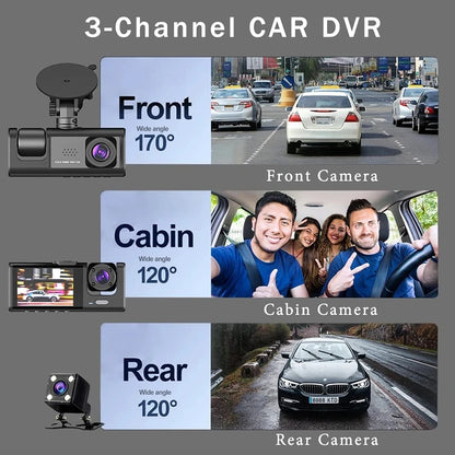 2/3-Channel 1080P Dash Cam with Front - Rear View - Car DVR - Video Recorder