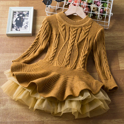 Tenues de pull tricoté pour bébé fille