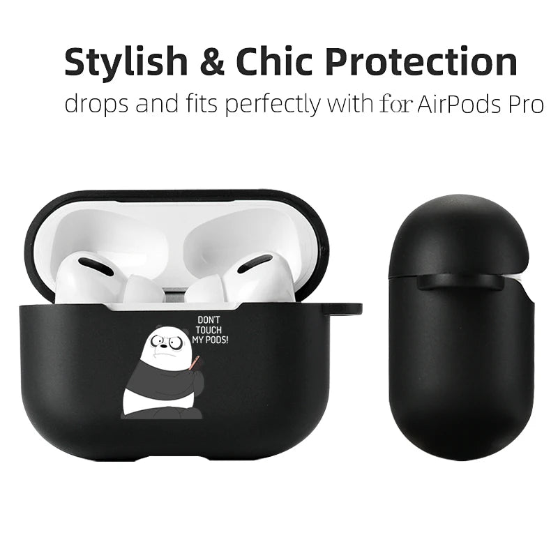 Black 'Don't Touch' Text AirPods Case