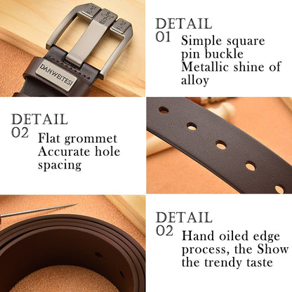 Ceinture en cuir véritable pour hommes