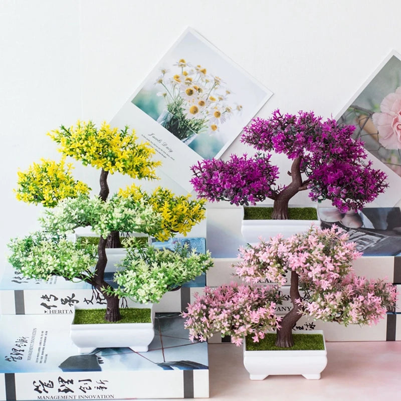 Künstliche Bonsai-Pflanze im Topf – kleiner Baumschmuck für Zuhause 