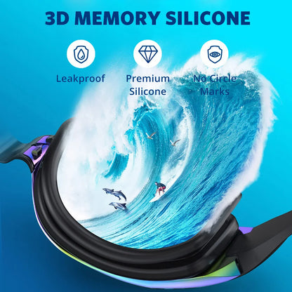 Colorful Electroplated Competition Swim Goggles for Adults