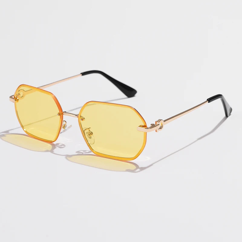 Retro Metal Polygon Unisex Sunglasses