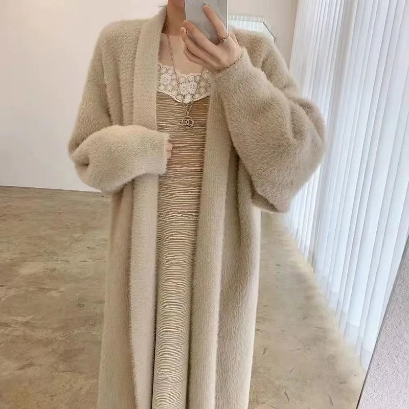 Cozy Winter White Long Cardigan Set