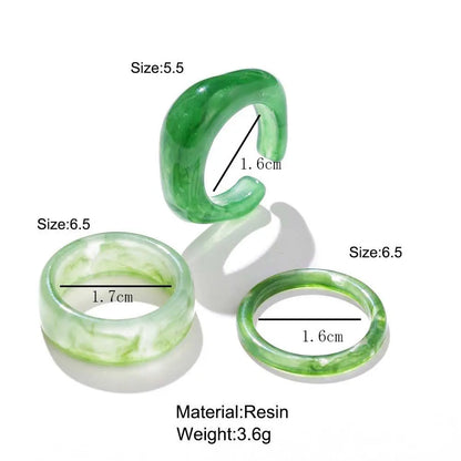 3 Stücke Acrylringe im koreanischen Stil