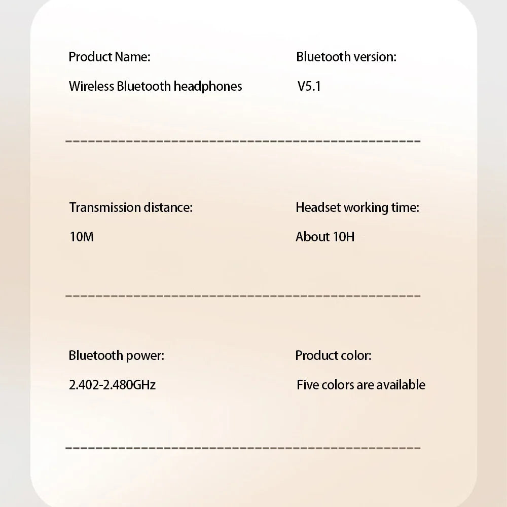 Casque Bluetooth sans fil P9 – Écouteurs de jeu et de sport antibruit avec micro Écouteurs Bluetooth sans fil