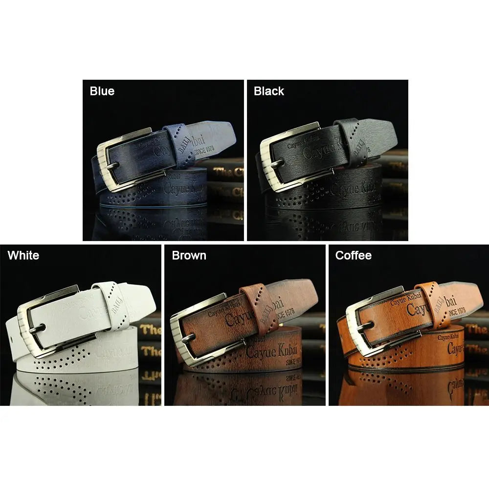 Ceinture en cuir pour homme avec boucle imprimée lettre Ceinture de cowboy Ceintures en alliage