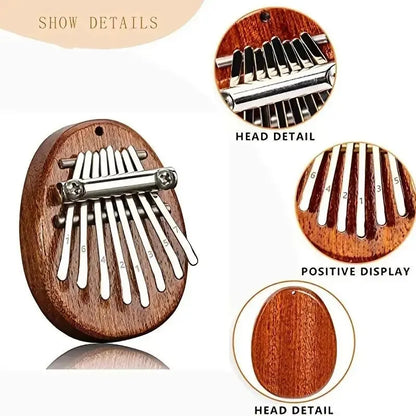 8-Key Mini Wooden Kalimba - Thumb Piano Pendant Gift