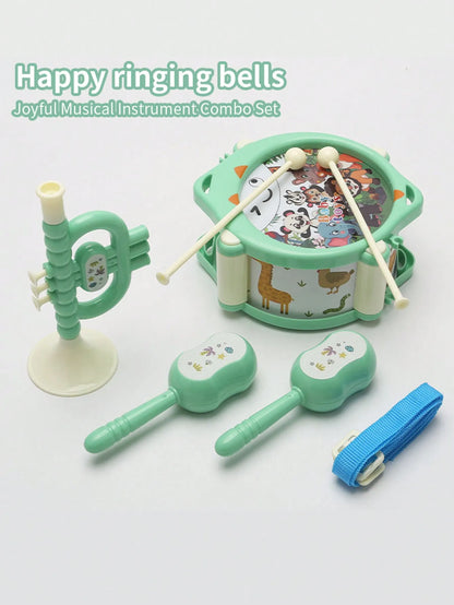 Un ensemble de jouets pour enfants, tambour et trompette