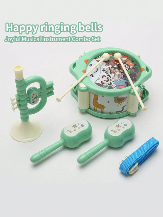 Un ensemble de jouets pour enfants, tambour et trompette