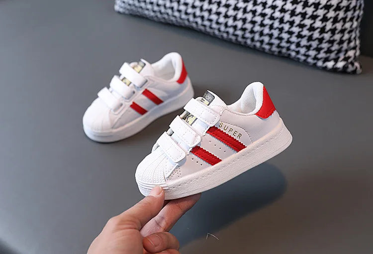 Kids White Non-Slip Sneakers