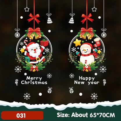 Joyful Christmas Stickers Santa, Snowman, Tree Decorations for Home