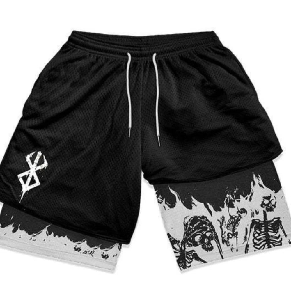 Sportshorts mit Dragon Ball- und One Piece-Anime-Print