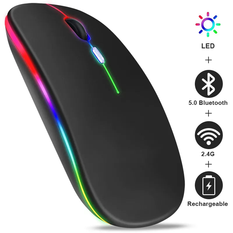 Leise kabellose RGB-Maus – Ergo-Design