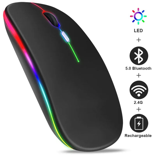 Silent RGB Wireless Mouse - Ergo Design