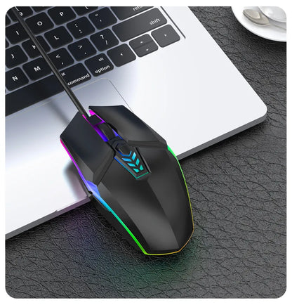 Souris de jeu filaire USB rétroéclairée - 1600 DPI 6 boutons