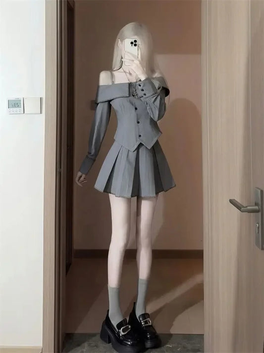 Sexy Casual Tops with Button Straps - Off-Shoulder Blouse