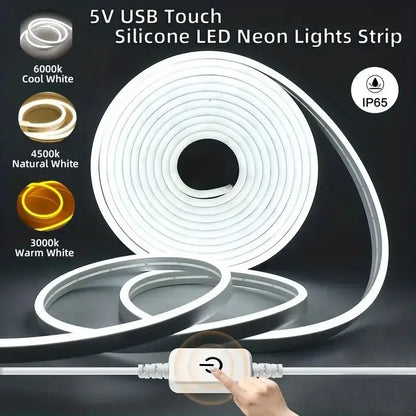 Bande lumineuse LED tactile à intensité variable - USB - Étanche