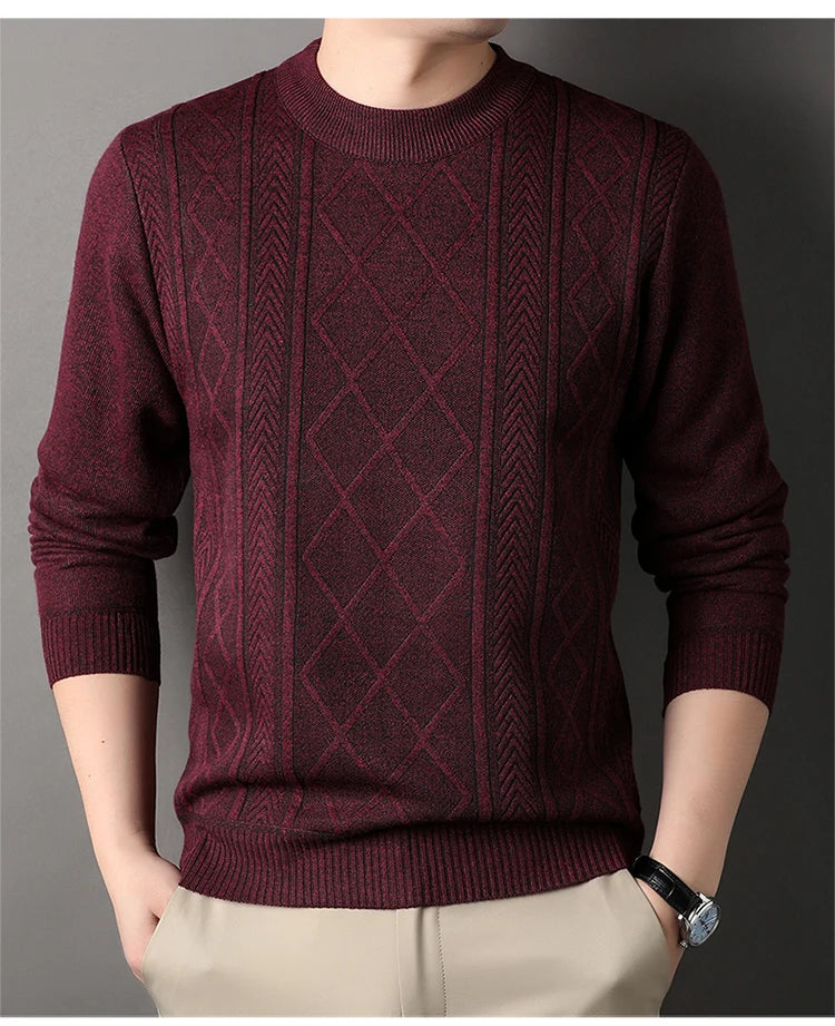 Versatile Men's Knit Pullover Sweater