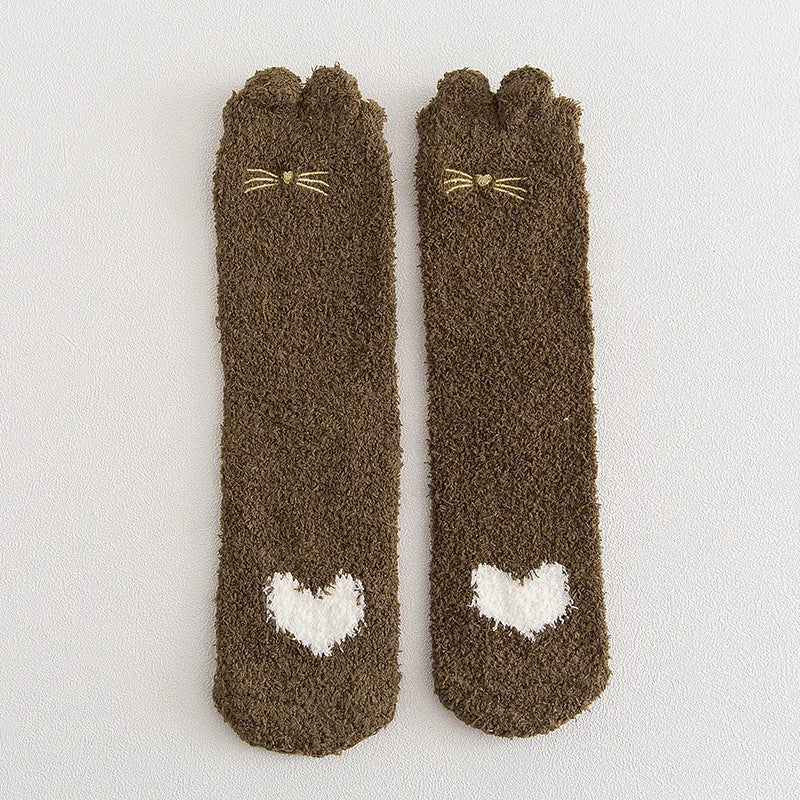 Women's Warm & Fuzzy Cartoon Animal Stocking Socks