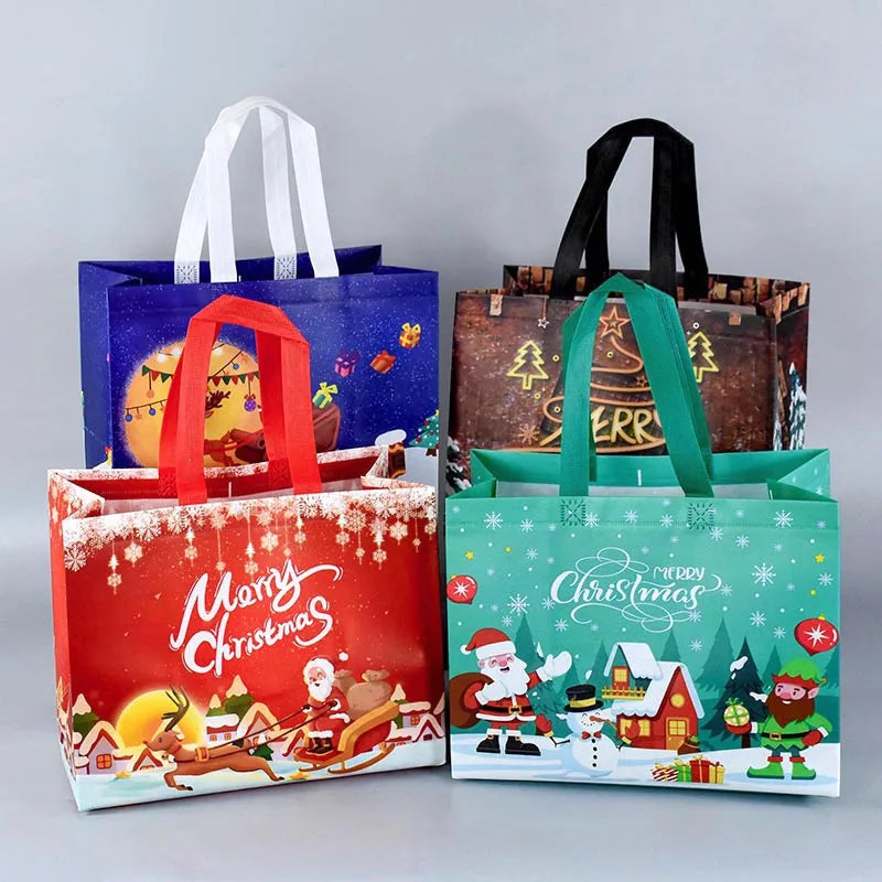 3 Stück Kraft-Weihnachtsgeschenktüten für festliche Verpackung