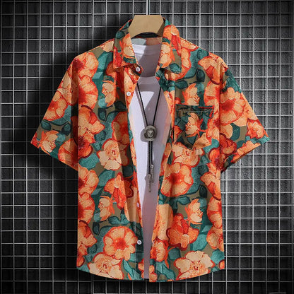 Summer Short-Sleeved Print Men's Tracksuits