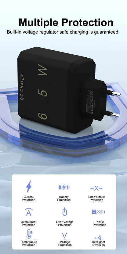 6-Port USB  Fast Charge for All Your Devices