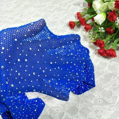 Netzstrumpfhose mit Strasssteinen für Damen - Glänzende Strümpfe