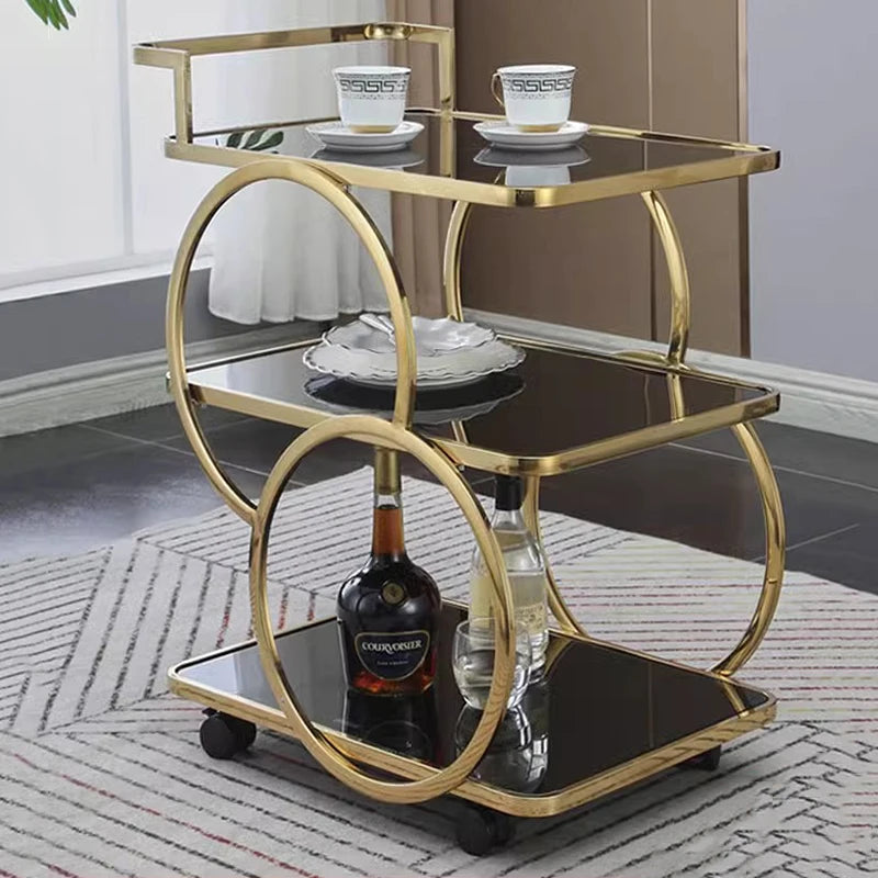 Metal Rolling Bar Kitchen Trolley