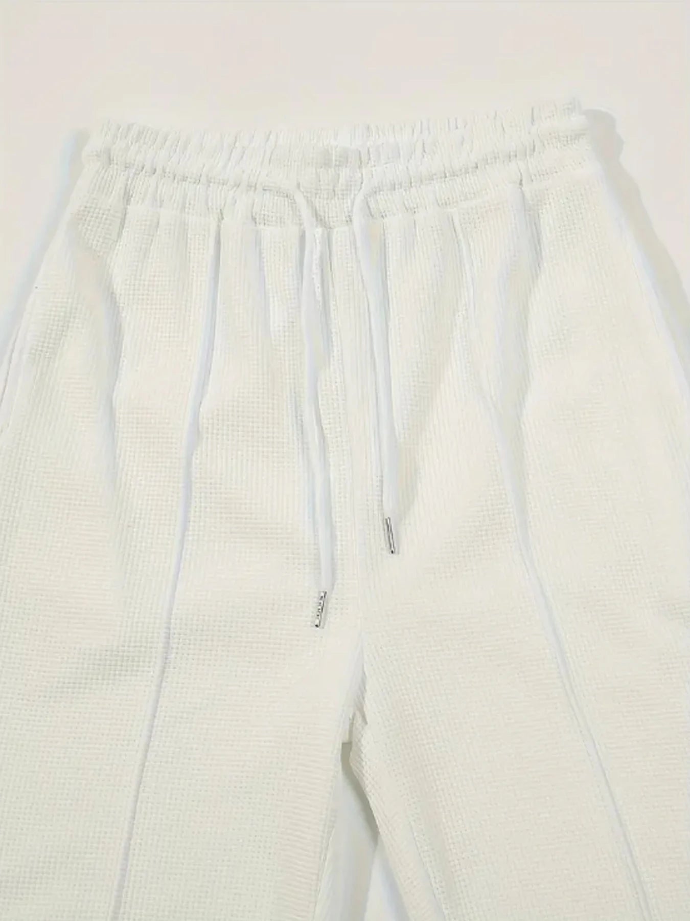 High Waist Men's Waffle Suit Pants