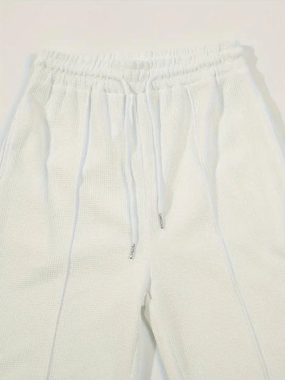 High Waist Men's Waffle Suit Pants