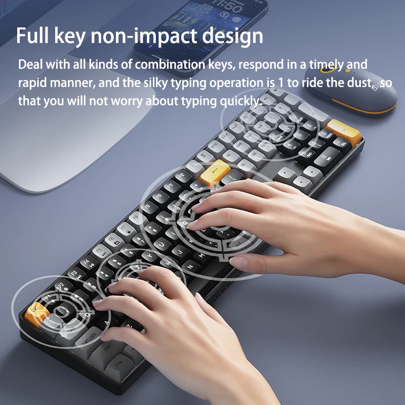 Kabellose mechanische A108-Gaming-Tastatur mit USB-Typ C