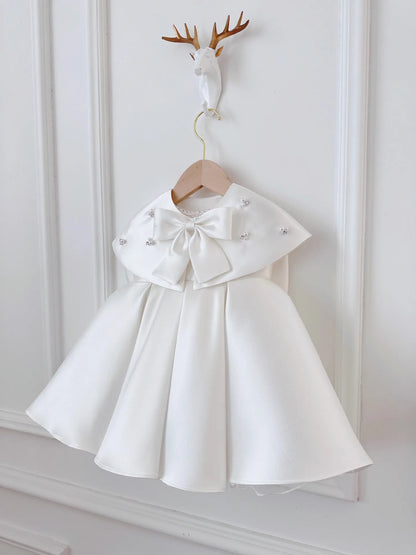 White Flower Girl Faux Fur Shrug