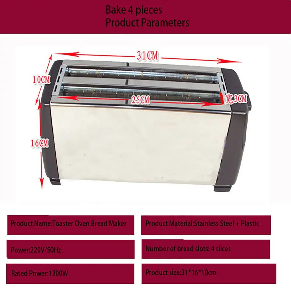 Machine à petit-déjeuner grille-pain multifonction 4 tranches