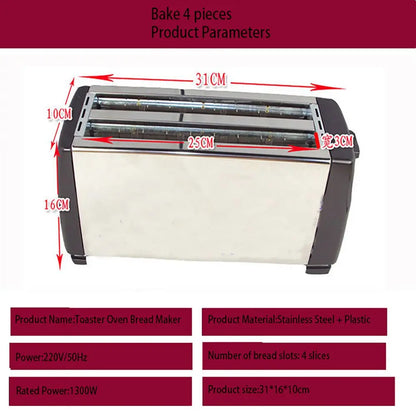 Machine à petit-déjeuner grille-pain multifonction 4 tranches