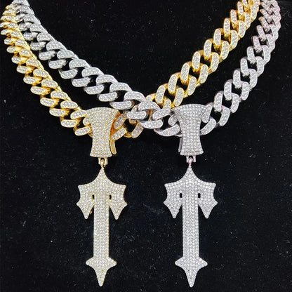 Men Women Hip Hop  Cross Sword Necklaces
