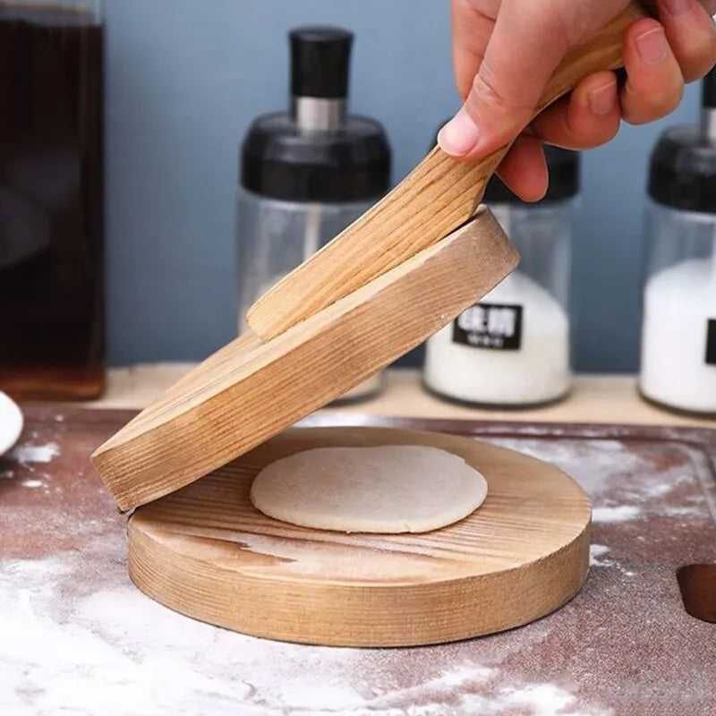 Wooden Dumpling Wrapper Press - Kitchen Baking Tool