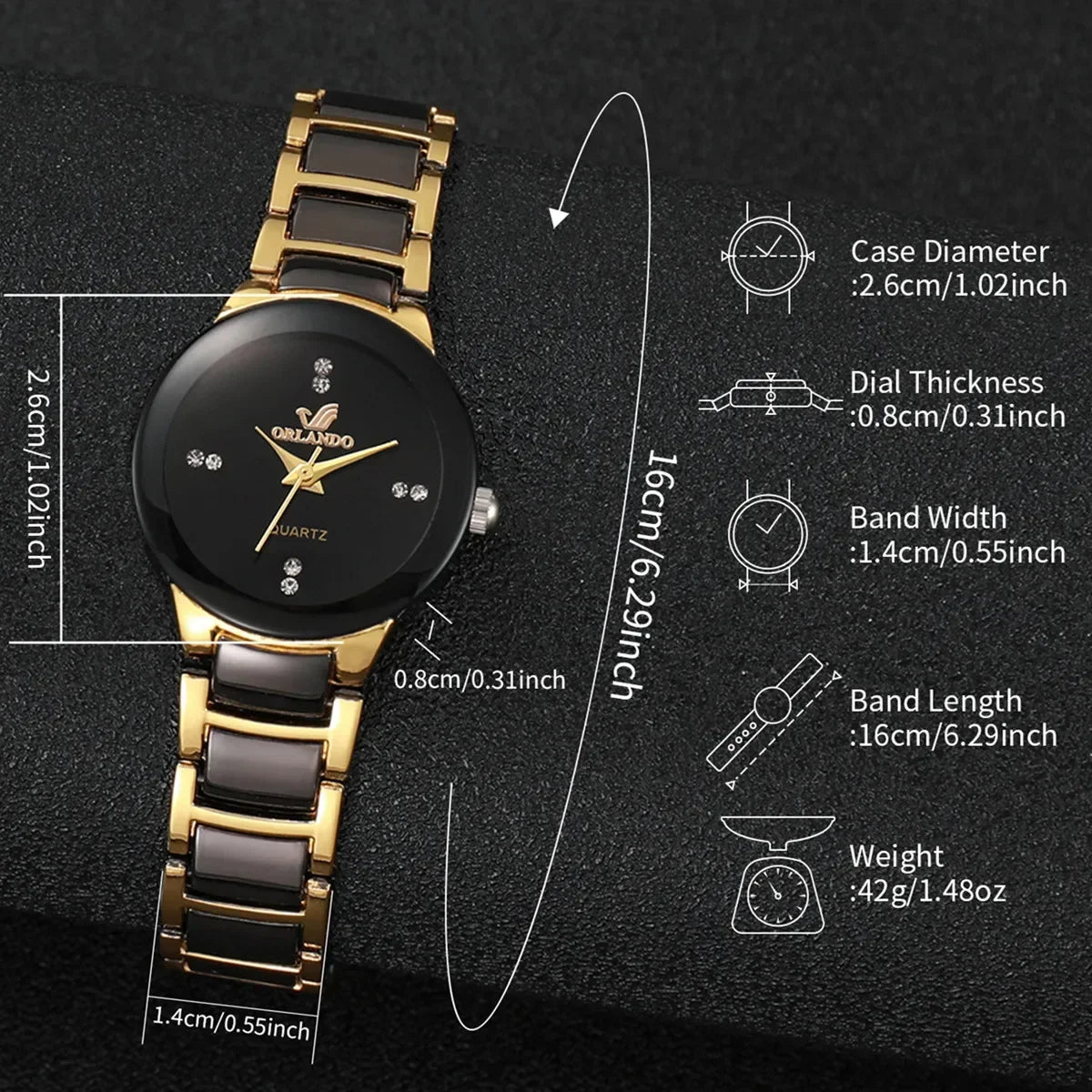 Ensemble de montres pour couple 2 pièces - Montres à quartz analogiques avec bracelet en acier inoxydable pour hommes et femmes