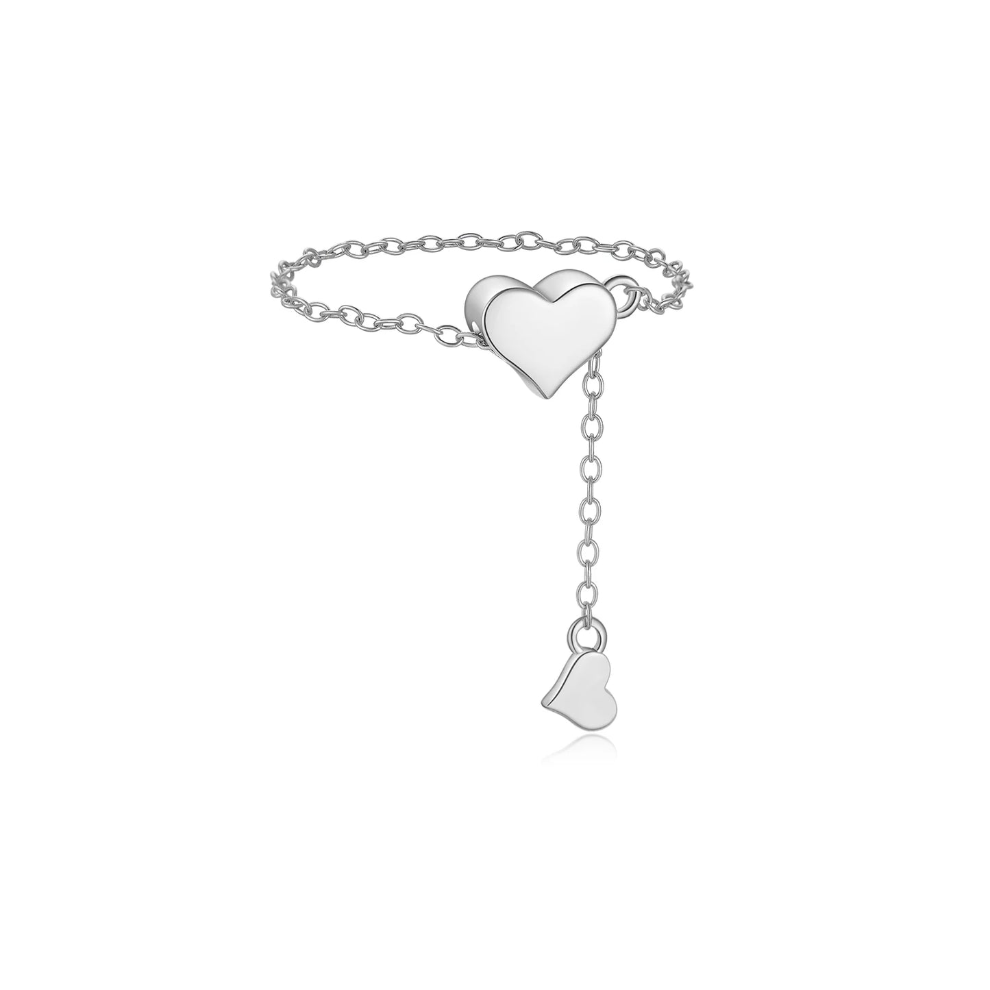 925 Sterling Silver Adjustable Heart Pendant Necklace