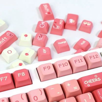 Sweet Strawberry PBT XDA Keycaps 🍓