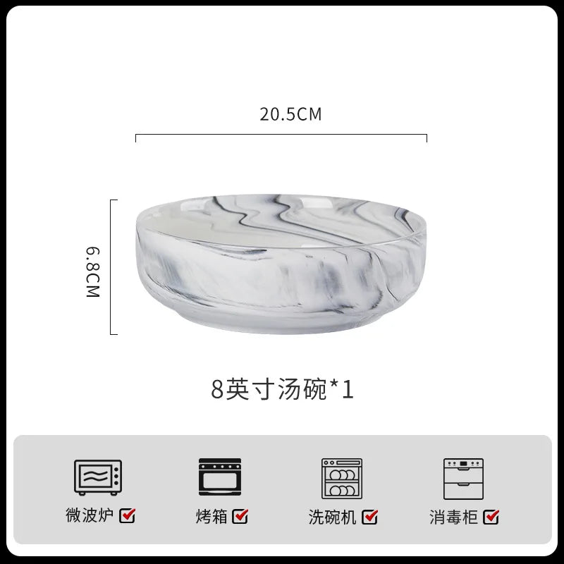 Household Nordic Marble Dibberware Set