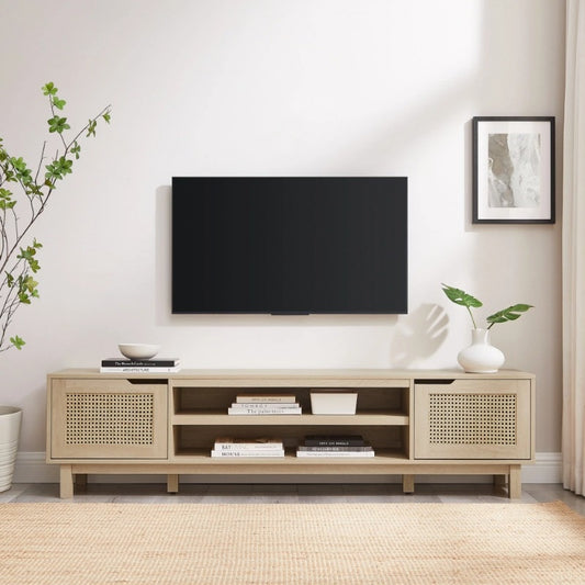 Coastal Oak Rattan TV Stand