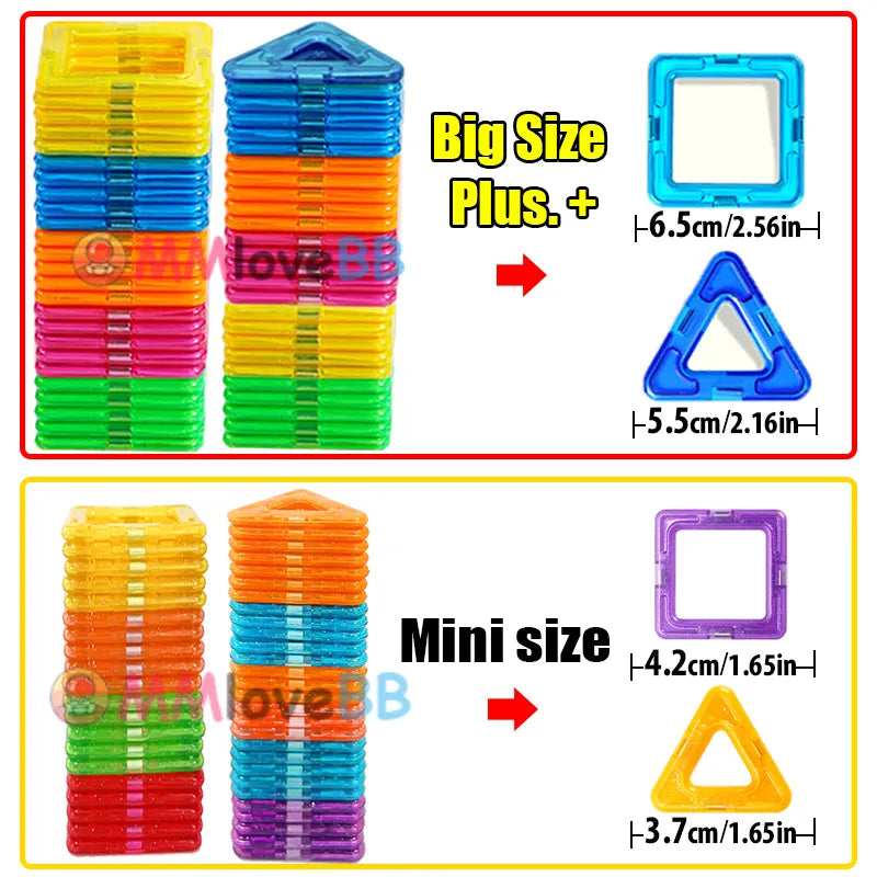 Blocs de construction magnétiques de grande taille et mini taille